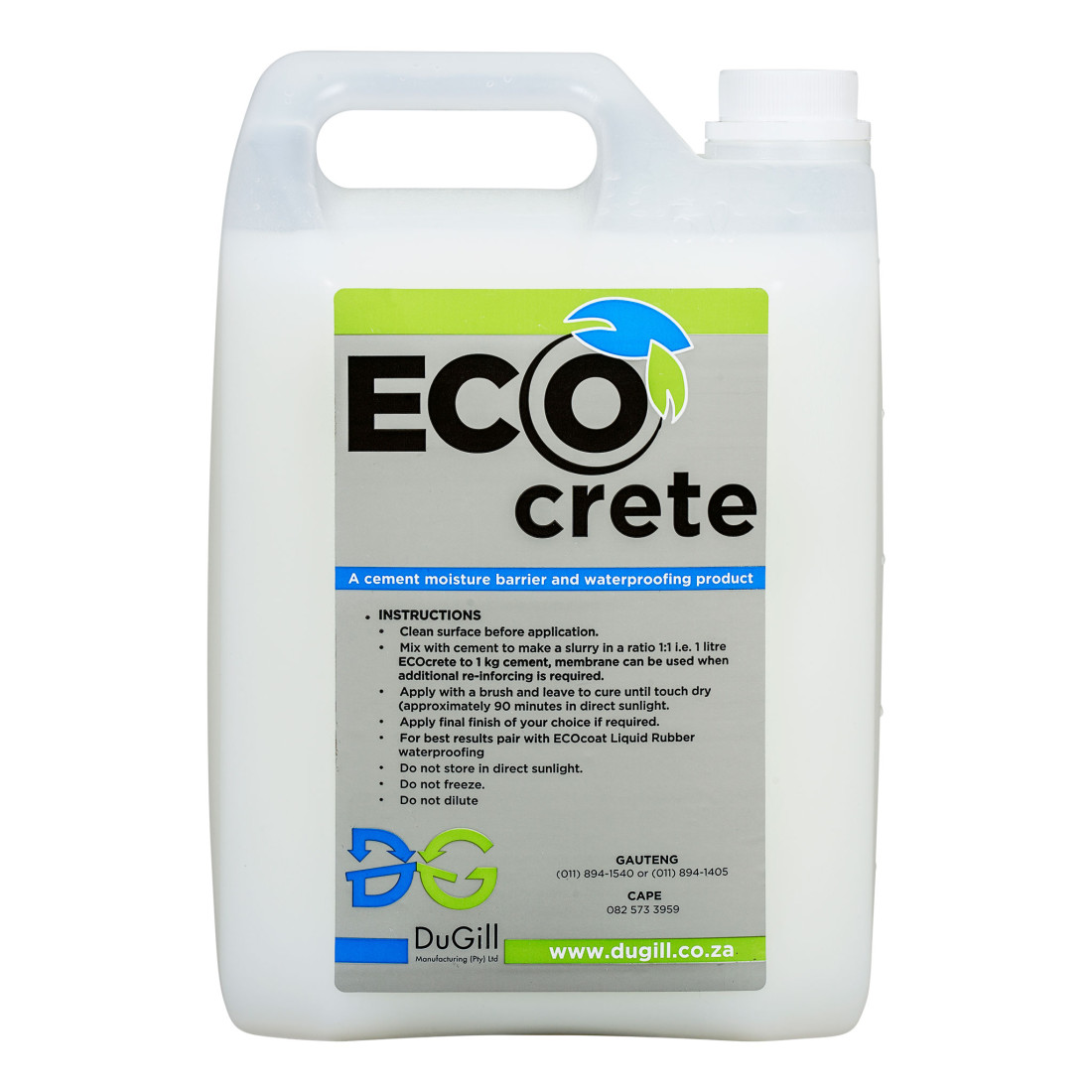 Ecocrete Concrete / Cement Moisture Barrier Waterproofing 5L