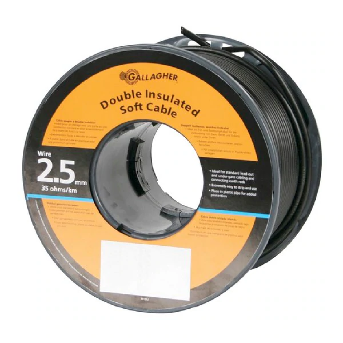 Gallagher Soft Black Leadout Cable 2.5 Mm X 100 M