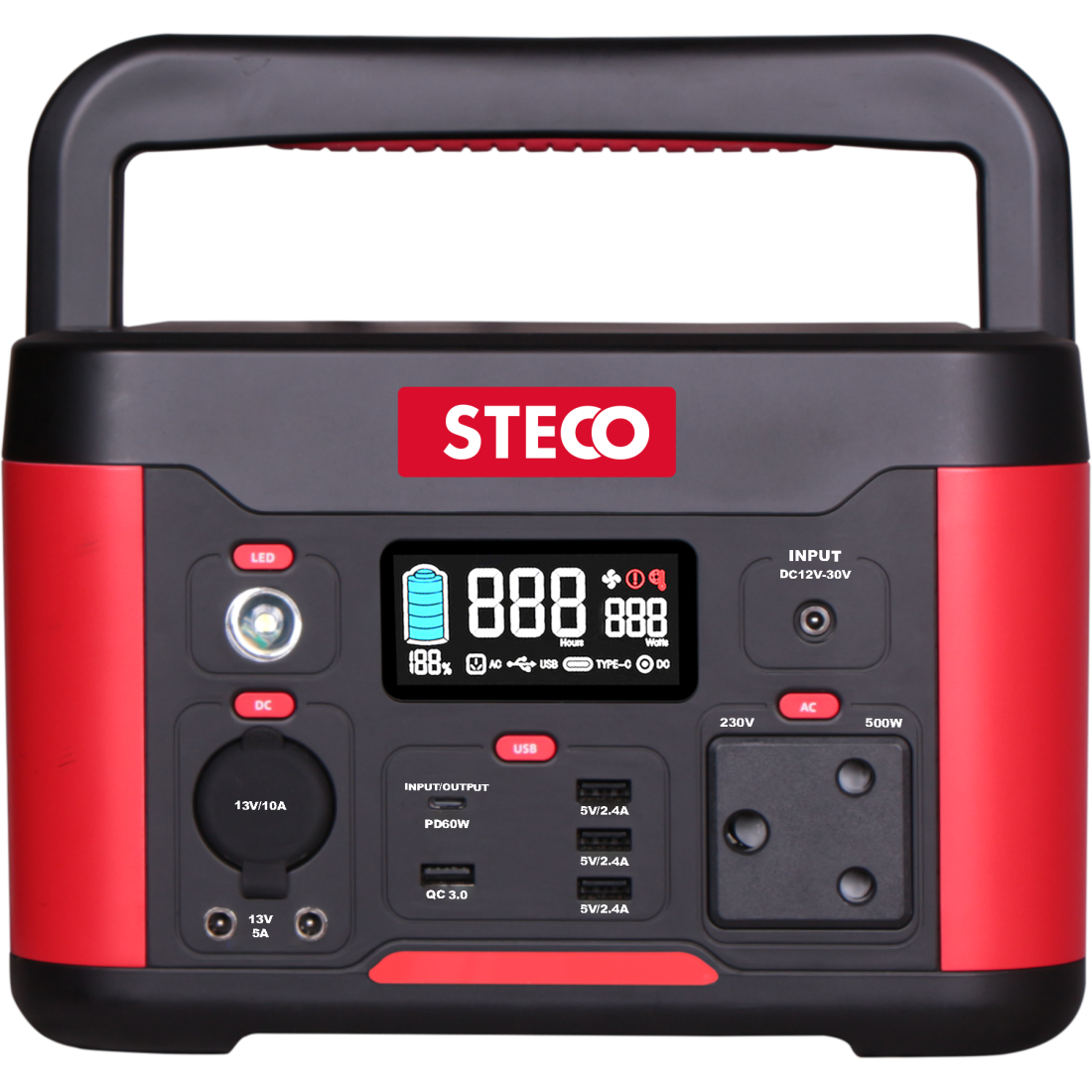 Steco Power Station 500W Output 550Wh Storage