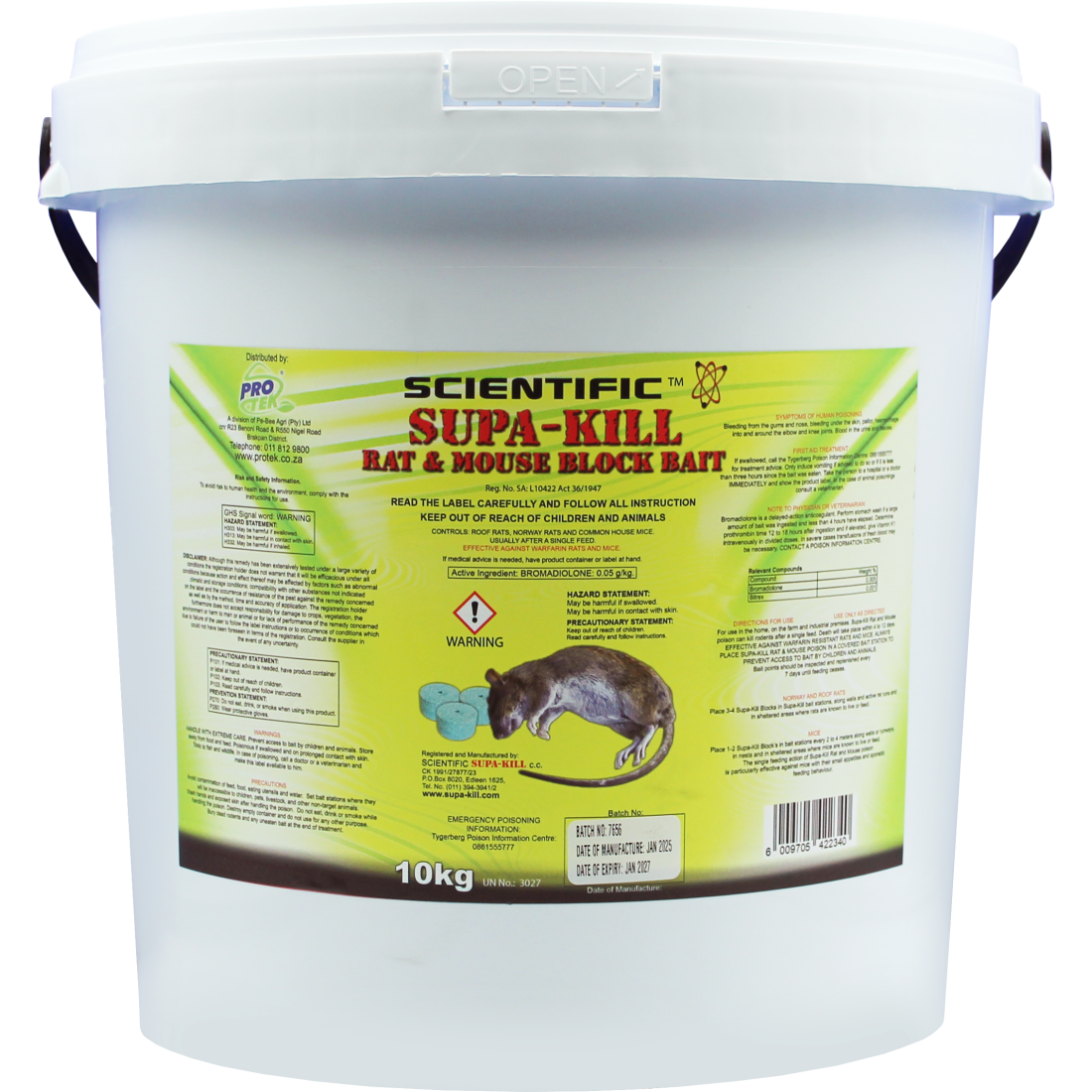 Supa-Kill Rat & Mouse Block Bait - 10Kg
