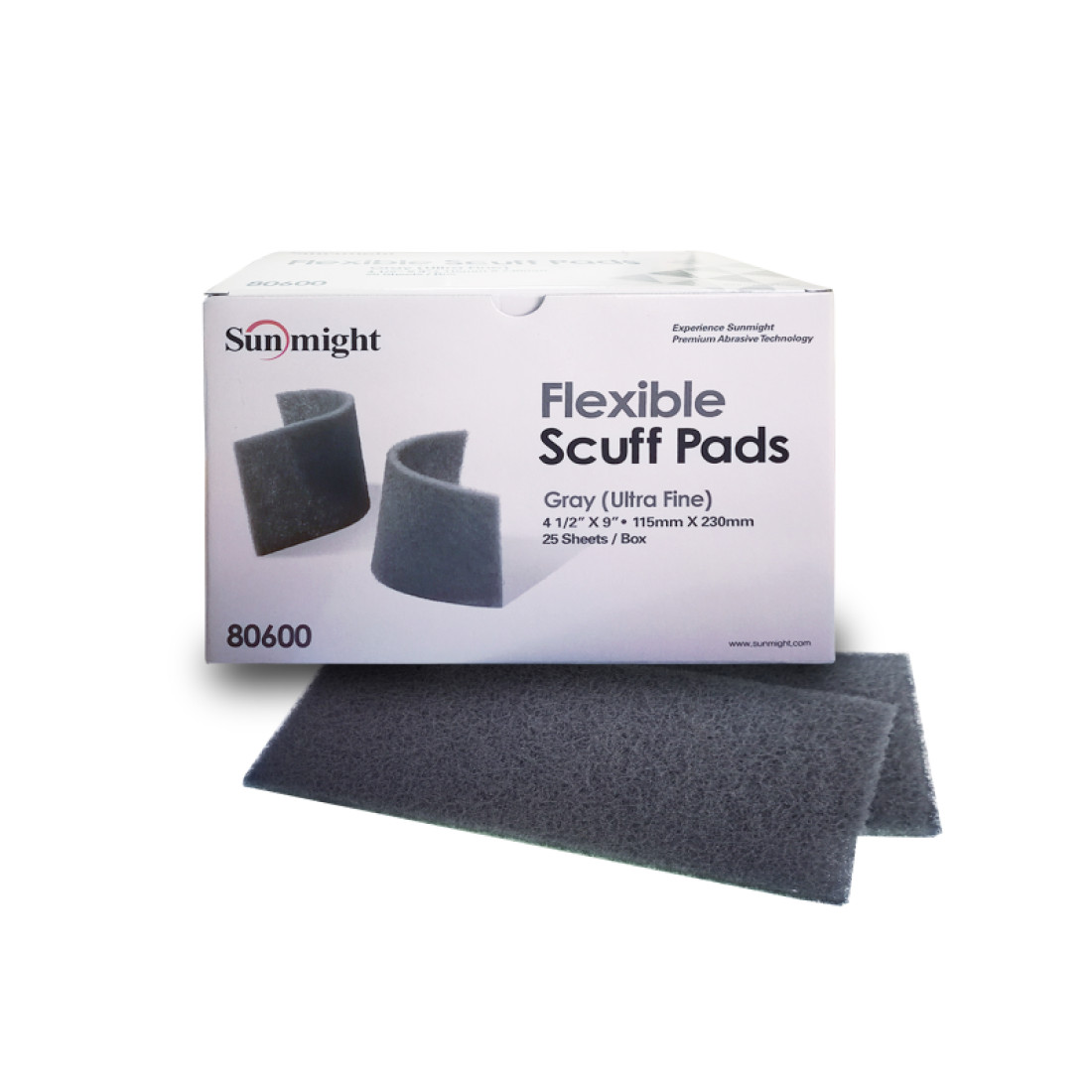 80600 Sunmight Soft Non-Woven St 114 X 228Mm - Ultra Fine (Gray) 25Pcs