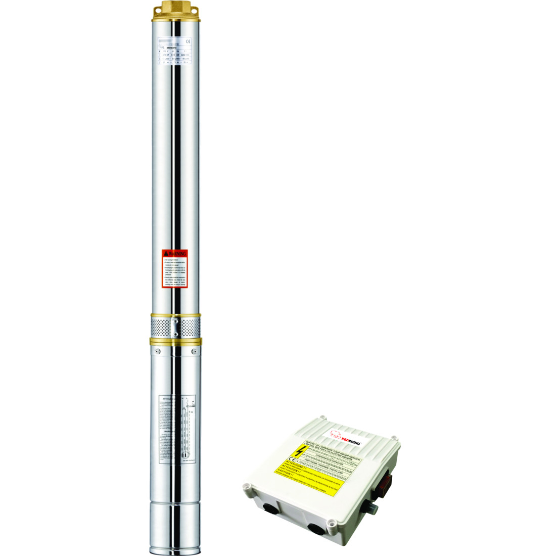 Red Rhino 0.37Kw 220V Borehole Pump Kit (Pump, Motor And Control Box)