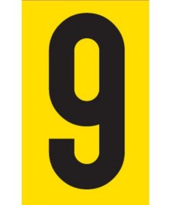Adhesive Signs - No. 9 - Black-Yellow - 55 x 90mm - SIGNA55-9
