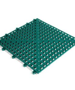 Floor Tile - Flexi-Deck Interlinking Anti-Slip Drainage PVC Mat - 30 x 30 x 1.3 cm - Green - Pack of 9 - FD040001