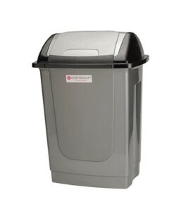 Contour 50L Rectangular Plastic Dust Bin - Square Swing Lid - Colour Options - Pack of 5