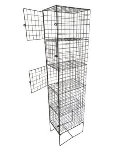 Wire Metal Locker - Powder Coated Steel Mesh - Single - 5 Doors - 5 Tier