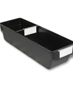Shelf Bin - Loose Parts Warehouse Storage Container - Plastic - Bins, Dividers and Labels - Small - 400mm - Black - Pack of 40