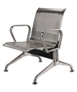 Airport Bench - Public Seating - Stainless Steel - Indoor and Outdoor Use - Flat Packed - One Seater - 68 x 67 x 79 cm