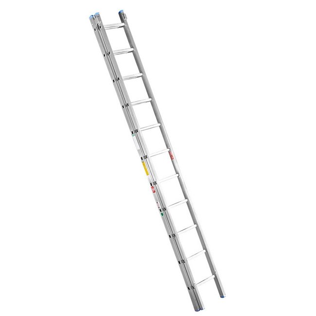 Aluminium Extension Ladder - Medium Duty - 22 Rungs - 3.40 to 6.0m
