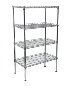 Wire Steel Shelving - Galvanised - 4 Shelves - 180 x 90 x 45 cm