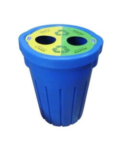 Refuse Recycle Bin with Flat Lid - Two Holes - Plastic - 85L