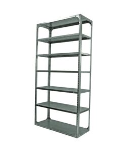 Bolted Shelving Steel Bay 7 Shelves - Uni-Angle - Seven Shelf Kit - Galvanised - 274.3 x 91.4 x 76.2 cm