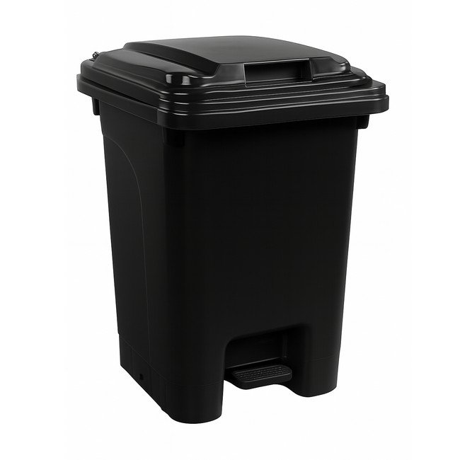 Plastic Pedal Bin - Foot Operated - 60L - Black