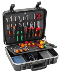 Kennedy Plastic Tool Service Case - Large - Black - 2 x Tool Boards - Lockable - 47 x 18.3 x 43 cm