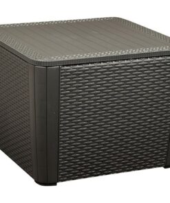 Jabulani Patio Table - Outdoor - Rattan Look - Charcoal - 57 x 57 x 43cm