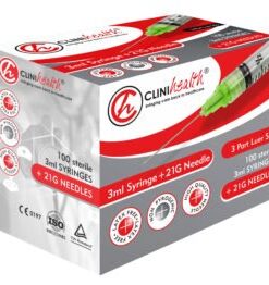 Syringe 3ml plus 21g needle Clinihealth – 100s