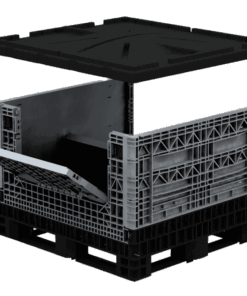 Collapsible Bin 34��� One Drop Door and Lid 1140 X 1220 X 865H