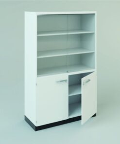 Tall storage cabinet 900x350x1920mm (WxDxH) top 2 slid.doors, bottom 2 doors, 3 shelves, lockable
