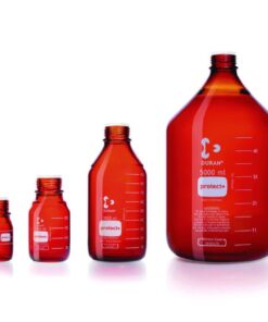 DWK Duran Laboratory Glass Bottle GL 45 Amber Protect+ Plastic-Coated PA12 with Dust Cap 5000 mL