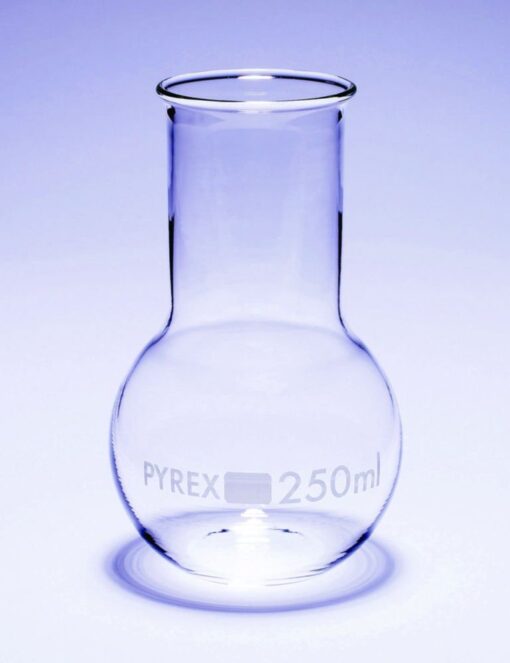 DWK 1000mL Wide Neck Flat Bottom Pyrex Round Flask, Pack of 10 – Oxygen ...