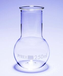 DWK Round Flask 250ml Wide Neck Flat Bottom Pyrex Pack of 10