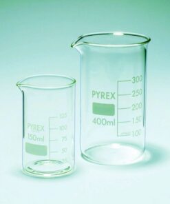 DWK Pyrex 400 mL Beaker, TF Borosilicate Glass, Graduated, Pack of 10