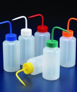 DWK Wash Bottle 1000ml Wide Neck, Yellow Top (Pack of 5)