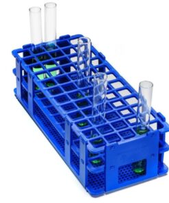 Bel-Art Test Tube Rack 60 Places, D: 16 mm, 5 x 12, Blue, Autoclavable, Pack of 8