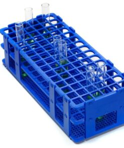 Bel-Art Test Tube Rack 90 Places, D: 13 mm, 6 x 15, Blue, Autoclavable
