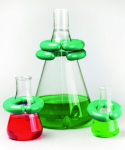 Bel-Art Lab Ring, Lead, 76mm C-Shape, Vinyl Coated, Green, for 1000-4000ml Flasks