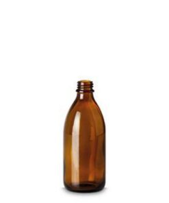 RIXIUS Narrow Neck Bottles, Amber Glass 200 mL, DIN 22 (Pack of 63)