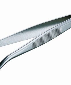 Tweezers stainless, bent, blunt, 130 mm