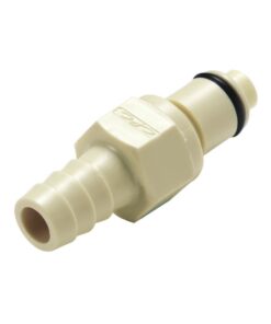 Colder 1/4" Hose Barb Valved In-Line Polypropylene Coupling Insert, Length 50.8 mm