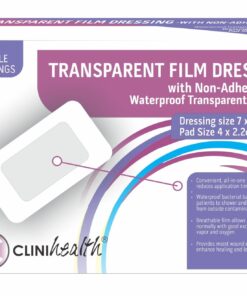 Dressing Transparent Film with Non Adherent Pad – 7x5cm 50S