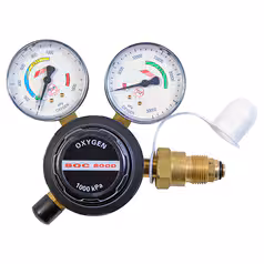 Alternative view of BOC 8000 Oxygen Regulator - Side Inlet