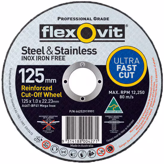 Flexovit A46T Ultra Thin Mega Inox Premium Cutting Disc