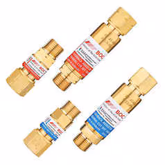 Alternative view of BOC Standard Flow Flashback Arrestor Torch and Regulator End - Set of 4