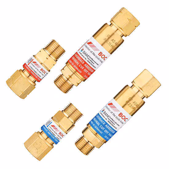 BOC Standard Flow Flashback Arrestor Torch and Regulator End - Set of 4